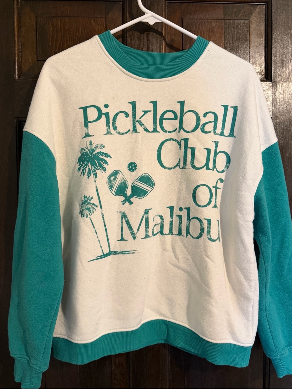 Grayson Threads Teal & White Pickleball Club of Malibu Sweatshirt